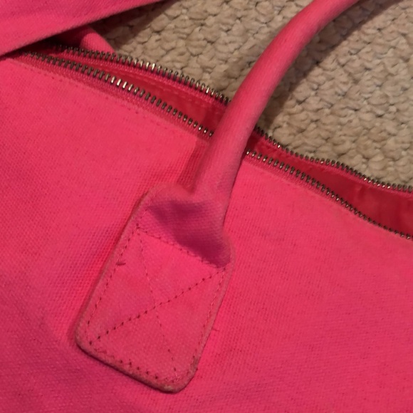 Victorias Secret Large Tote Shoulder Bag Bright Pink Strap Travel Beach Weekend - Picture 8 of 15